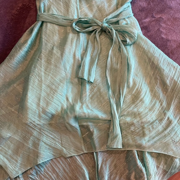 Anthropologie, HD in Paris Flowy Belted Green Dress - Size 6 Petite - Picture 5 of 8